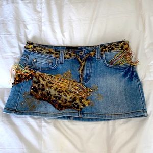 VintageJean Miniskirt with beautiful design